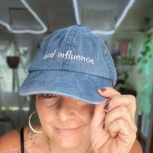 ADAMS Paris Bad Influence Denim Embroidered Adjustable Upscale Fashion Hat